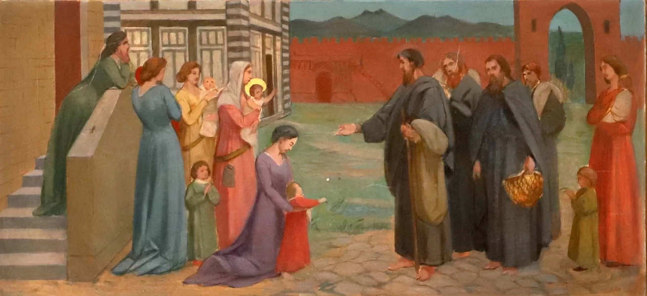 Glorificazione della vergine tra i sette santi fondatori, Trittico, 1934 - Chiesa dei sette santi, Firenze, predella